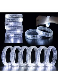 Resim Mey İthalat Beyaz-gümüş Led Işıklı Baskı Yapılabilen Pilli Bileklik Bilezik 1,5 Cm Genişlik Beyaz - Gümüş 46305068 