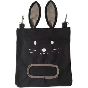 Resim Elmpaly Siyah Küçük Evcil Hayvan Saman Çantası Tavşan Hamster Gine Domuzu Yem Torbası 