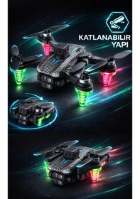 Resim Katlanabilir Engel Sensörlü Profesyonel Görünümlü Drone - Çanta Hediyeli Çift Kameralı 