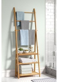 Resim Digithome Bambu 3 Raflı Havlu Askısı Banyo Düzenleyici Havluluk Organizer Db-0006 Kahverengi 