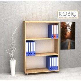 Resim Kobiç Ofis Dosya Dolabı Raflı Suntalam Dolap 70x35x115 Cm Meşe Meşe 