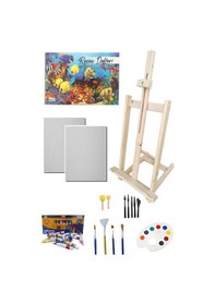 Resim Masaüstü Şövale Yağlı Boya Resim Başlangıç Seti, 2 Adet Tuval Tual Seti, Şövalye 