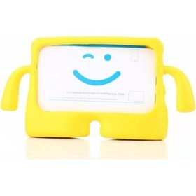 Resim CaseWorld Apple Ipad Mini 3 Renkli Tutacaklı Stantlı Silikon Çocuk Tablet Kılıfı - Sarı 
