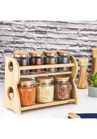 Resim Bambum Bench Standlı 8 Parça Cam Baharat Takımı Bambu 