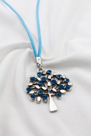 Resim biuti Turkuaz Parlak Taşlı Metal Hayat Ağacı Araba Dikiz Ayna Süsü, yeni Araba Hediyesi 