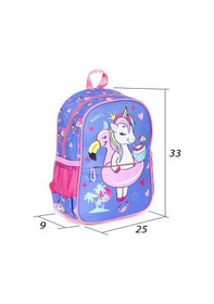 Resim Unicorn Figürlü Anaokul Sırt Çantası - Unicorn Açık Gri - Mavi 