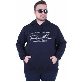 Resim Mocgrande Büyük Beden 3ip Kapüşonlu Sweat Let's Go 25720 Lacıvert Lacivert 