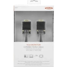 Resim Hype Store Ednet 84530 1.8 Metre VGA To VGA Monitör Kablosu, 28AWG Örgülü VGA Kablosu 