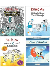 Resim Çatıdaki Gezegen Postayla Gelen Deniz Kabuğu Yaşasın Ç Harfi Kardeşliği Aya Yolculuk 4 Kitap Set 