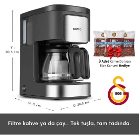 Resim Karaca Paslanmaz Çelik Detaylı Filtre Kahve ve Çay Makinesi Inox Just Coffee Aroma 2 In 1 