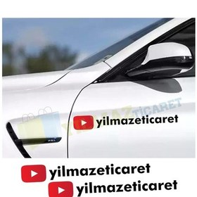 Resim Kişiye Özel Youtube Adresi Sticker Etiket Yapıştırma 2 Adet 