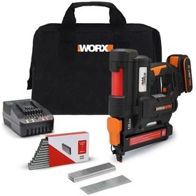 Resim Worx Wx844 20volt/2.0ah Li-ion 16-40mm Profesyonel Şarjlı Zımba Makinesi + 2700 Adet Yedek Zımba 