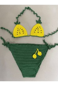 Resim AYDECO Kız Bebek Ananas Bebek Örgü Bikini 