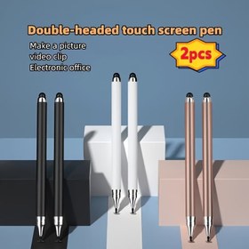 Resim Çift Başlı Dokunmatik Kalem Seti: Tüm Dokunmatik Ekranlar için Yüksek Hassasiyetli Precision - Pilsiz, Elektronik Parçasız 