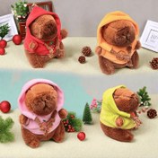Resim 1 Adet Etkileşimli Çiğnemeye Dayanıklı Peluş Kapüşonlu Oyuncak - Yumuşak Kapüşonlu Kazak Görünümlü, Küçük Köpekler ve Kediler için Dayanıklı Polyester Karışımı, Diş Kaşıma Oyunu ve Bulmaca Arkadaşı (Kırmızı/Pembe/Turuncu/Sarı) - İdeal Yavru Köpek & Kedi Hediyesi, Karikatür Hayvan Tasarımı, Eğlenceli Evcil Hayvan Aksesuarı 
