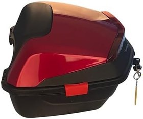 Resim WHEELIE XT88-BR 32 Litre Motosiklet Arka Çanta Koyu Kırmızı Parlak Su Geçirmez ABS Çift Kilitleme Üniversal 