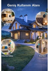 Resim 2 Buton 1 Alıcı Kablosuz Kapı Zili Led Göstergeli Siyah, 300 M Güçlü Çekim, 60 Melodi, Yüksek Ses Ayarlı 