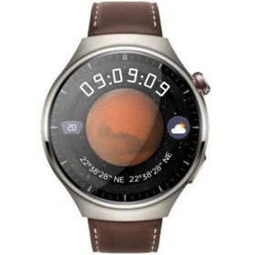 Resim Sunix Amoled Ekran Deri ve Metal Çift Kordonlu 46mm Akıllı Saat WT4 PRO Kahverengi 