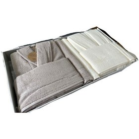 Resim Özdilek Alleur Aile Bornoz Seti Bej - Krem Çok Renkli 