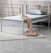 Resim EVGER HOME Metal Karyola, K25 Beyaz Metal Karyola, Tek Kişilik 