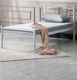 Resim EVGER HOME Metal Karyola, K25 Beyaz Metal Karyola, Tek Kişilik 
