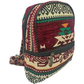 Resim Anatolian Carpet Hand Made Design Sırt Çantası - Heybe Çanta - Small Kilim Bordo 