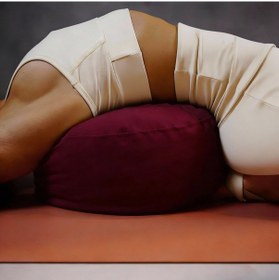Resim Rebuwo Kadife Yoga & Meditasyon Minderi, Ergonomik Oturma Destek Yastığı Bordo Bordo 