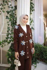 Resim Still Butik Elif Yılmaz Sude Triko Hırka Pantolon Takım Tesettür Kadın Giyim ST2198 