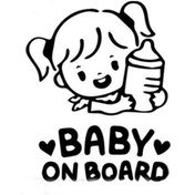 Resim Arabada Bebek Var Sticker Yapıştırma 2 Adet 