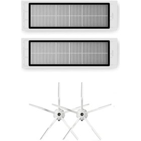 Resim Roborock S5 Max (Beyaz) Uyumlu Yedek Filtre Ve Yan Fırça-4 Parça 