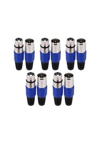 Resim 10 Adet - 3 Pin Xlr Konektörü 5 Adet Dişi + 5 Adet Erkek Mikrofon Jackı - Mikrofon Ses Jakı 