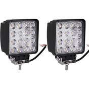 Resim Boostzone 2 Adet 16 Led Off Road Kare Çalışma Lambası Sis Lambası Projektör Gündüz Farı 48 Watt 