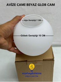 Resim erşahaydınlatma Glob Beyaz Cam Avize Camı 