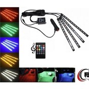 Resim Ayak Altı 12'li Araç Içi Sese Duyarlı Kumandalı Rgb Led 