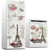 Resim Jasmin2020 Buzdolabı Ve Bulaşık Makinası Sticker Kaplama Etiketi Vintage Paris 