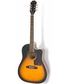 Resim Epiphone Aj-220Sce Solid Top Elektro Akustik Gitar (Vintage Sunburst) 