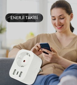 Resim ONVEC Usb Type-c Akıllı Tekli Priz, Wifi Ble, Google Home Ve Amazon Alexa Uyumlu, Uzaktan Kontrol, 