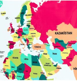 Resim Pi Papers Şeffaf Renkli Dünya Haritası, Yapışkansız Tutunma Özellikli Akıllı Kağıt (Türkçe) 56 x 100 