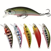 Resim 1 Adet 5 cm/5 g Yapay Minnow Balık Yemi, 3D Gözlerle Biyonik Plastik Wobblar, Levrek, Alabalık ve Turna için Gerçekçi Tasarım, Canlı Renklerde Dayanıklı ve Etkili Hareketli Av Malzemesi 