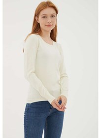 Resim Fashion Friends Bayan Kazak 24k0779k1 Ekru Ekru 