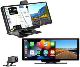 Resim Çeşithane 10.26” CarPlay Dashcam – 4K WiFi & GPS Destekli Çift Lens Araç Kamerası, Ön + Arka 4K Dash Kamera, Dokunmatik Ekranlı Araç DVR, Park Monitörü 