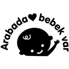 Resim Arabada Bebek Var Sticker Oto-motor-laptop-duvar-dekor 20 X 12 Cm 