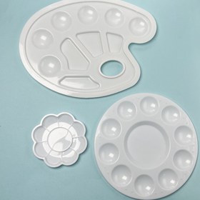 Resim Boyama, El Sanatları & Dikiş Malzemeleri için Çok Bölmeli Tasarımlı Yıkanabilir Plastik Sanat Palet Seti 