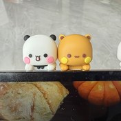 Resim Sevimli Yier Bubu Dudu cep telefonu dekorasyonu PVC çizgi roman teması ile, karikatür karakter ayı bebek ve sevimli panda mini ekran dekorasyonuyla, Sevgililer Günü, Anneler Günü, mezuniyet partisi için çift hediyesi olarak uygun 