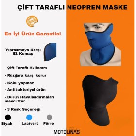 Resim Motosiklet Bisiklet Neopren Maske Çift Taraflı Füme Ekstra Çevre Kumaş 
