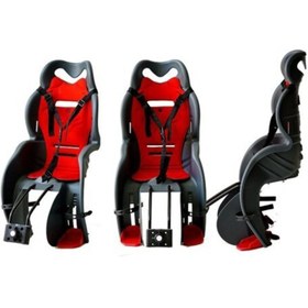 Resim HTP Gri Kırmızı Design İtalyan Bisiklet Çocuk Koltuğu Kadroya Montaj 