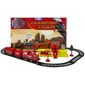 Resim Oyuncak Tren 26 Parça Pilli Passenger Vagonlu Raylı Tren Istasyon 
