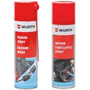 Resim Würth Motor Temizleyici Sprey 500 ML + Silikon Sprey 500 ML 