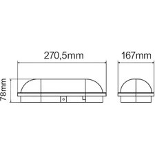 Resim Lidyahan Store 20W IP65 Oval Siyah LED Tavan ve Duvar Lambası | 6500K Beyaz Işık | Su Geçirmez Banyo Bahçe Aydınlatma Armatürü | 2000 Lümen | 270X147X78MM (220V) 