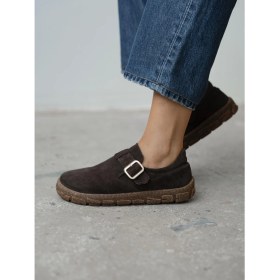 Resim Hiva Kahve Hakiki Süet Kadın MAKOSEN 